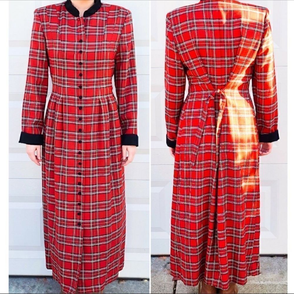 vintage Orvis 1980'S Iconic Tartan Plaid Riding Dress size 8